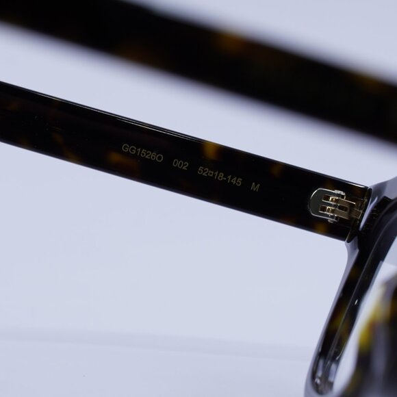 Gucci GG1526O 002 Eyeglasses Dark Havana 52mm Square Frame - Picture 6 of 10
